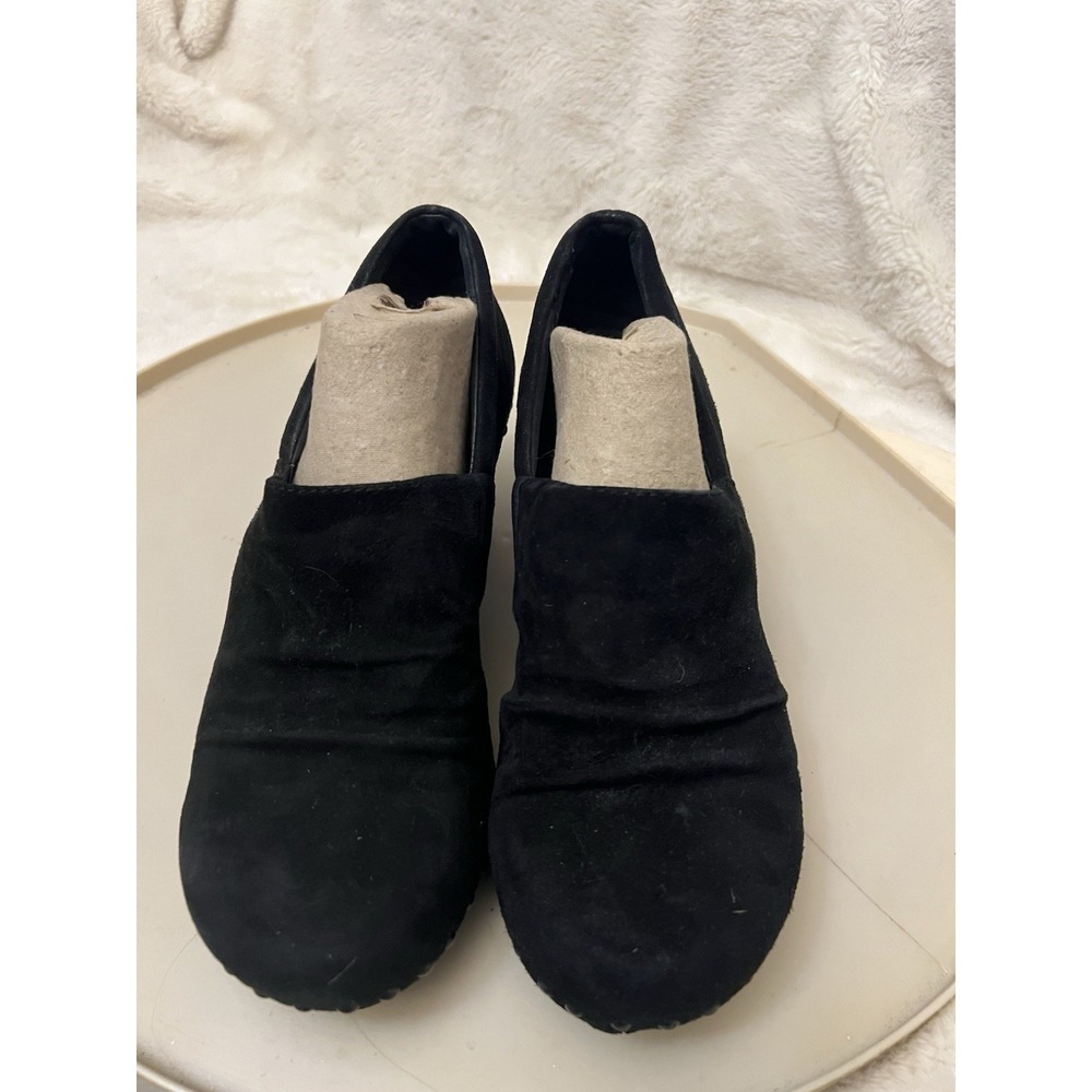 DANSKO Nori Clogs Black Suede Women Sz 9 EUR 40 Leather Shoes Wood Heel Studded